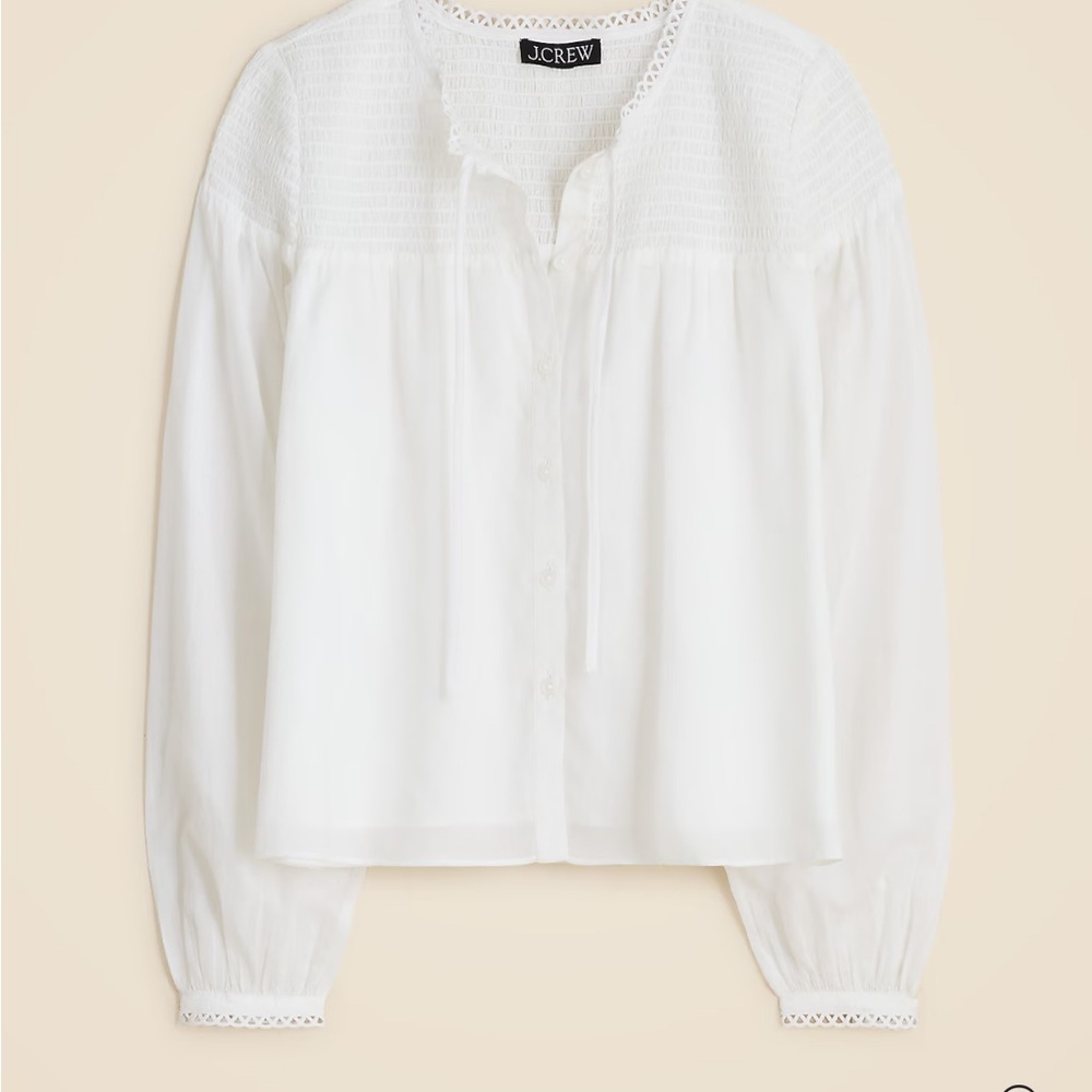 Popover top in cotton voile Size Small NWOT